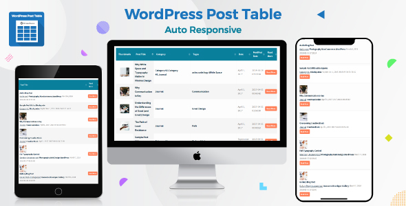 WordPress Post Table Preview - Rating, Reviews, Demo & Download