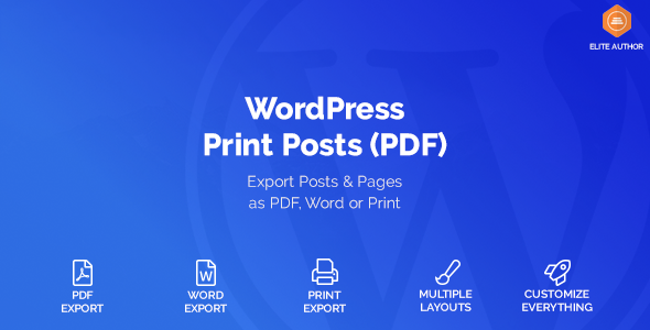 WordPress Print Posts & Pages (PDF) Preview - Rating, Reviews, Demo & Download