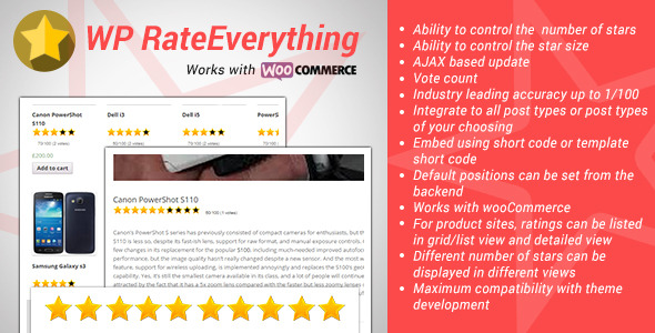 WordPress Rate Everything Star Rating Plugin Preview - Rating, Reviews, Demo & Download
