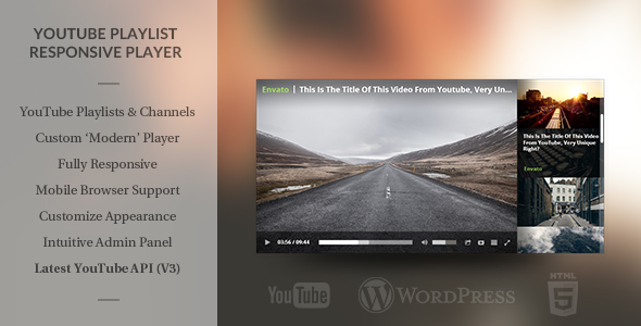 WordPress Responsive Youtube Playlist Video Player Preview - Rating, Reviews, Demo & Download