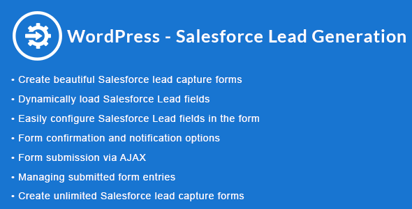 WordPress – Salesforce Lead Generation | WordPress – Salesforce Lead Capture Preview - Rating, Reviews, Demo & Download