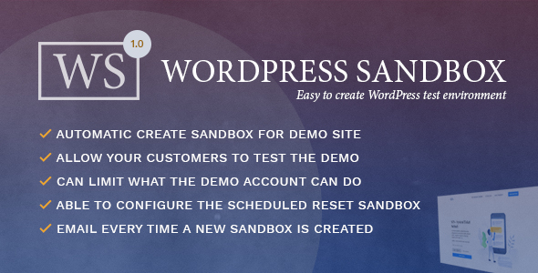 WordPress Sandbox – Easy To Create A Test Environment Preview - Rating, Reviews, Demo & Download