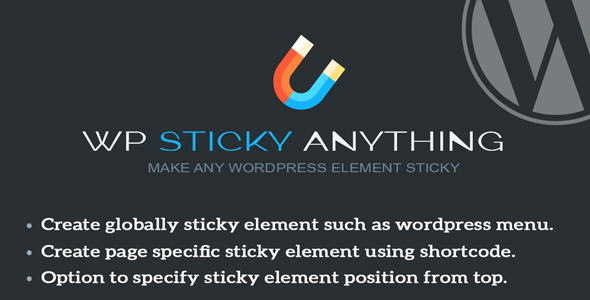 Wordpress Sticky Anything – Create Sticky Header, Sticky Siderbar Etc Preview - Rating, Reviews, Demo & Download