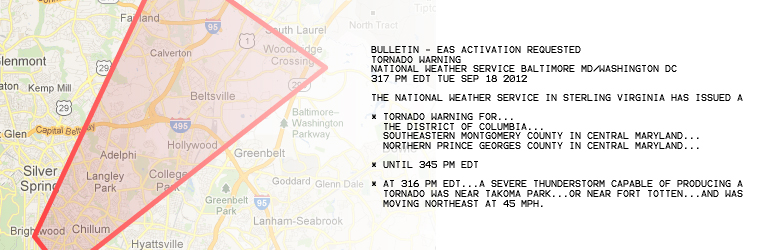 WordPress Tornado Warnings Preview - Rating, Reviews, Demo & Download