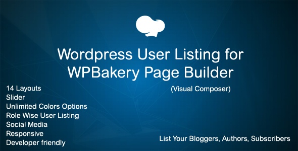 Wordpress Users Addon For WPBakery Page Builder (Visual Composer) Preview - Rating, Reviews, Demo & Download