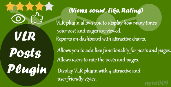 WordPress Views Likes & Ratings – VLR Preview - Rating, Reviews, Demo & Download
