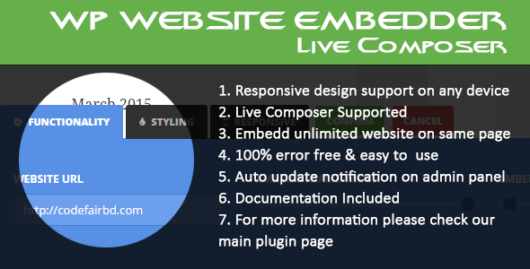 WordPress Website Embedder – Live Composer Addon Preview - Rating, Reviews, Demo & Download