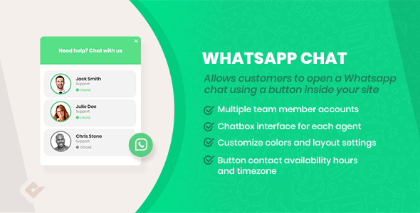 WordPress WhatsApp Chat Button Preview - Rating, Reviews, Demo & Download