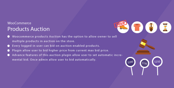WordPress WooCommerce Auction Plugin Preview - Rating, Reviews, Demo & Download