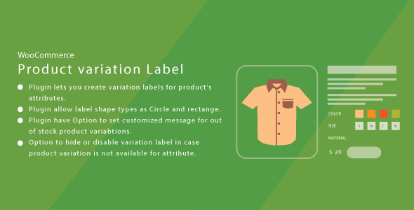 WordPress WooCommerce Product Variation Label Preview - Rating, Reviews, Demo & Download