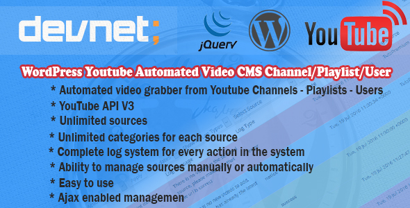 WordPress Youtube Automated Video CMS Preview - Rating, Reviews, Demo & Download
