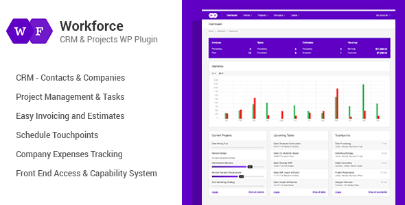 Workforce – CRM & Project Management WordPress Plugin Preview - Rating, Reviews, Demo & Download
