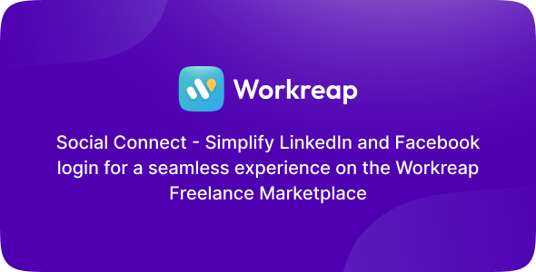 Workreap Social Connect – Facebook & LinkedIn Sign-in Preview Wordpress Plugin - Rating, Reviews, Demo & Download