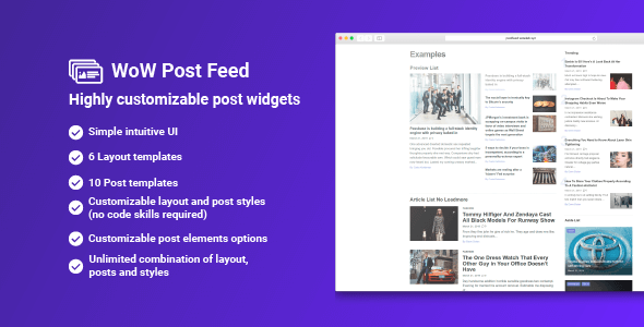 WoW Post Feed Preview Wordpress Plugin - Rating, Reviews, Demo & Download