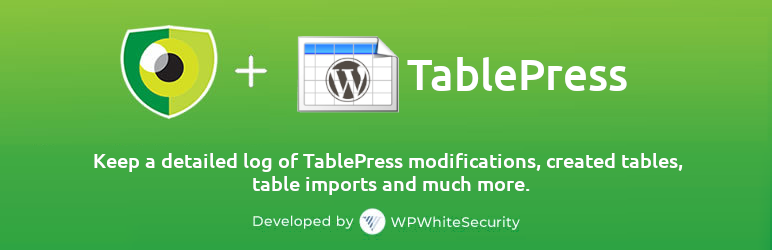 WP Activity Log For TablePress Preview Wordpress Plugin - Rating, Reviews, Demo & Download