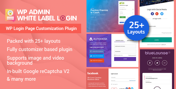 WP Admin White Label Login – WordPress Plugin For Advanced Customizable Login Page Preview - Rating, Reviews, Demo & Download