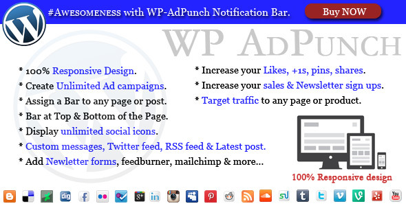 WP-AdPunch – #Awesome Notification Bars Preview Wordpress Plugin - Rating, Reviews, Demo & Download