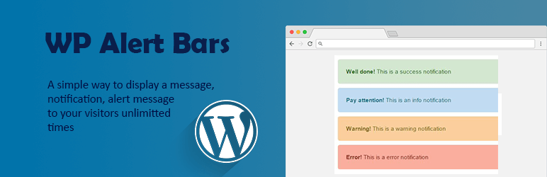 WP Alert Bars Preview Wordpress Plugin - Rating, Reviews, Demo & Download