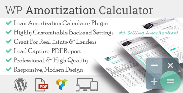 WP Amortization Calculator Preview Wordpress Plugin - Rating, Reviews, Demo & Download