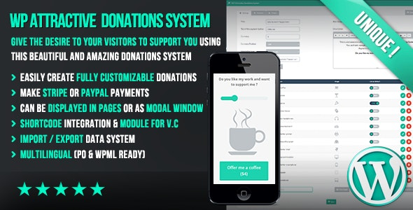 WP Attractive Donations System – Easy Stripe & Paypal Donations Preview Wordpress Plugin - Rating, Reviews, Demo & Download