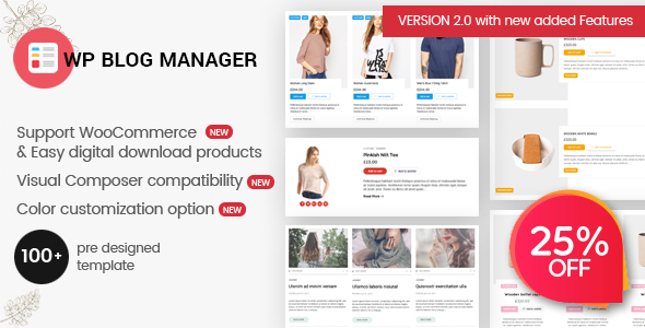 WP Blog Manager – Plugin To Manage / Design WordPress Blog Preview - Rating, Reviews, Demo & Download