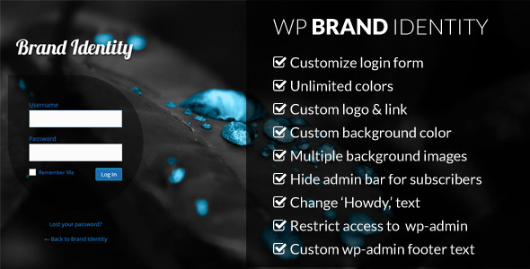 WP Brand Identity – Customize WordPress Admin Preview - Rating, Reviews, Demo & Download