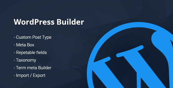 Wp Builder – Custom Posts, Taxonomy, Metabox, Term Meta Preview Wordpress Plugin - Rating, Reviews, Demo & Download