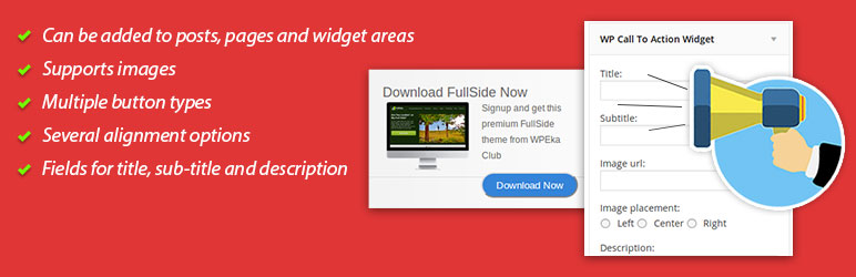 WP Call To Action Widget Preview Wordpress Plugin - Rating, Reviews, Demo & Download