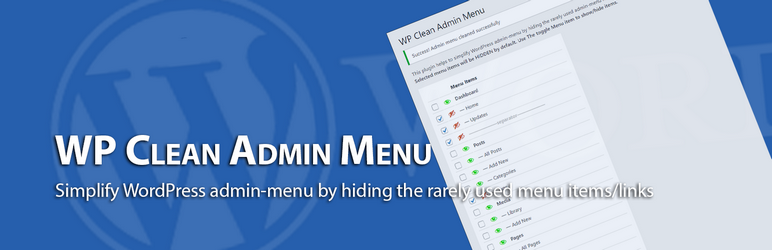 WP Clean Admin Menu Preview Wordpress Plugin - Rating, Reviews, Demo & Download