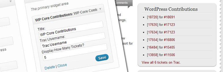 WP Core Contributions Widget Preview Wordpress Plugin - Rating, Reviews, Demo & Download