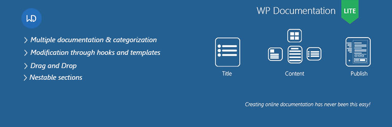 WP Documentation Lite Preview Wordpress Plugin - Rating, Reviews, Demo & Download