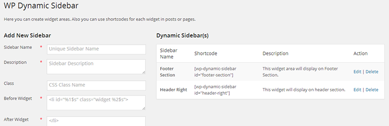 WP Dynamic Sidebar Preview Wordpress Plugin - Rating, Reviews, Demo & Download