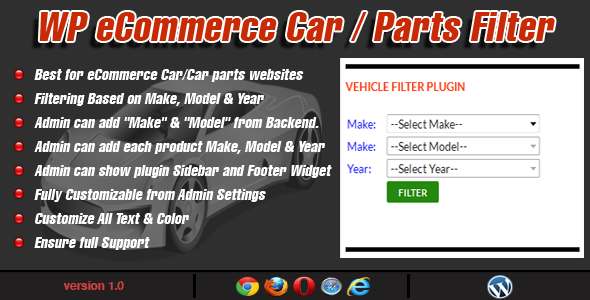 WP E-Commerce Car/Parts Filter Plugin Preview - Rating, Reviews, Demo & Download