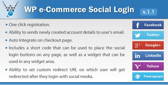 WP E-Commerce Social Login – WordPress Plugin Preview - Rating, Reviews, Demo & Download