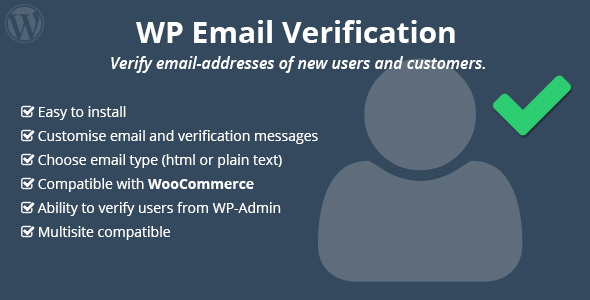 WP Email Verification Preview Wordpress Plugin - Rating, Reviews, Demo & Download