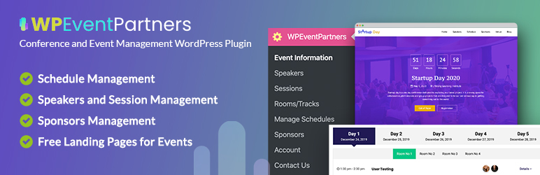 WP Event Partners – WordPress Plugin For Event And Conference Management Preview - Rating, Reviews, Demo & Download