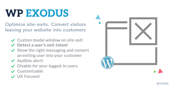 WP Exodus: Marketing Messages Popup When Visitors Try To Leave Your Site Preview Wordpress Plugin - Rating, Reviews, Demo & Download
