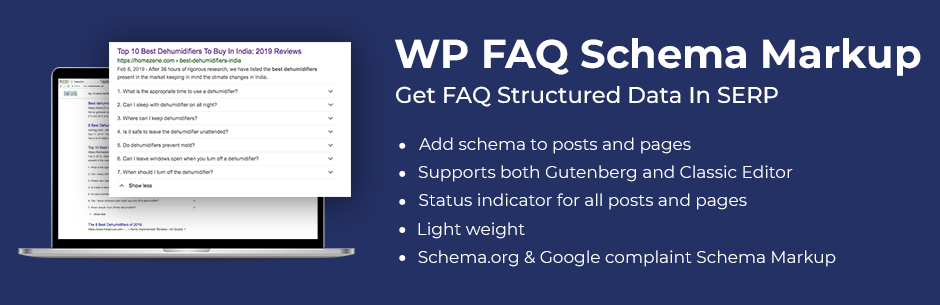 WP FAQ Schema Markup For SEO Preview Wordpress Plugin - Rating, Reviews, Demo & Download