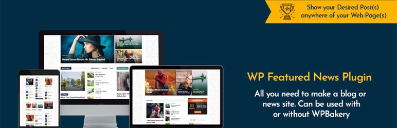 WP Featured News – Custom Posts Listing Elements Preview Wordpress Plugin - Rating, Reviews, Demo & Download
