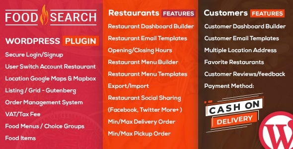 WP FoodSearch | Single & Multi Restaurant Menu & Food Ordering Plugin Preview - Rating, Reviews, Demo & Download