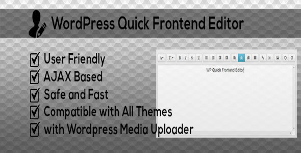 WP Frontend Editor Preview Wordpress Plugin - Rating, Reviews, Demo & Download