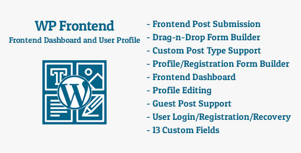 WP Frontend – WordPress Frontend Dashboard And User Profile Plugin Preview - Rating, Reviews, Demo & Download