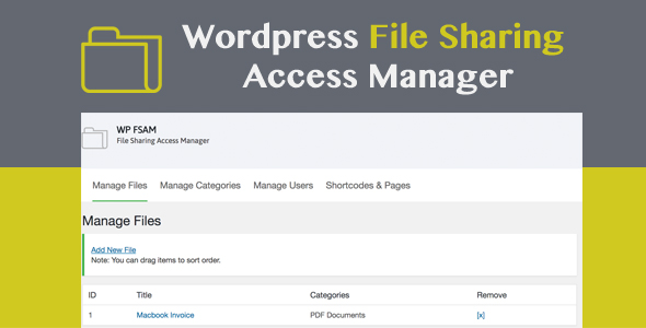 WP FSAM – File Sharing Access Manager Preview Wordpress Plugin - Rating, Reviews, Demo & Download