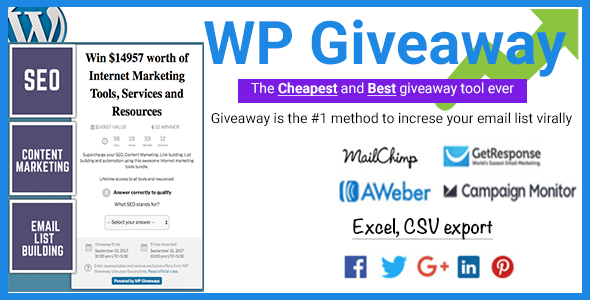 WP Giveaway Preview Wordpress Plugin - Rating, Reviews, Demo & Download