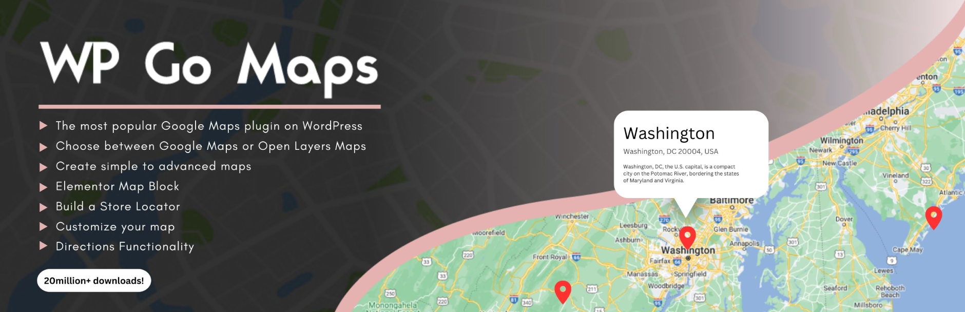 WP Go Maps (formerly WP Google Maps) Preview Wordpress Plugin - Rating, Reviews, Demo & Download