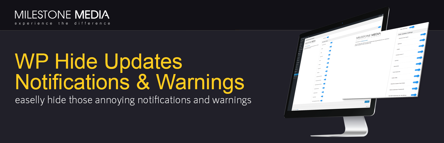 WP Hide Notifications Updates And Warnings Preview Wordpress Plugin - Rating, Reviews, Demo & Download