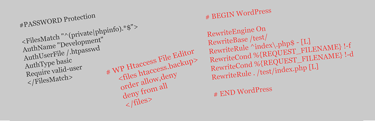 WP Htaccess File Editor Preview Wordpress Plugin - Rating, Reviews, Demo & Download