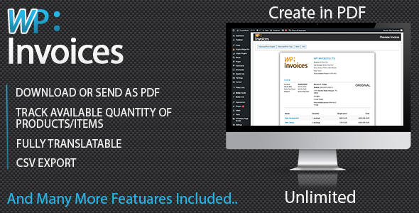 WP Invoices – PDF Electronic Invoicing System Preview Wordpress Plugin - Rating, Reviews, Demo & Download