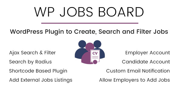 WP Jobs Board – Ajax Search And Filter WordPress Plugin Preview - Rating, Reviews, Demo & Download