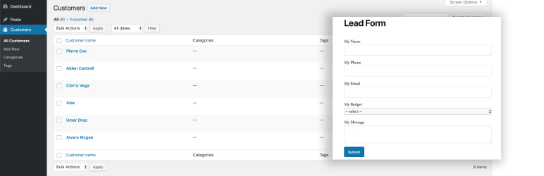 WP Leads Form Preview Wordpress Plugin - Rating, Reviews, Demo & Download